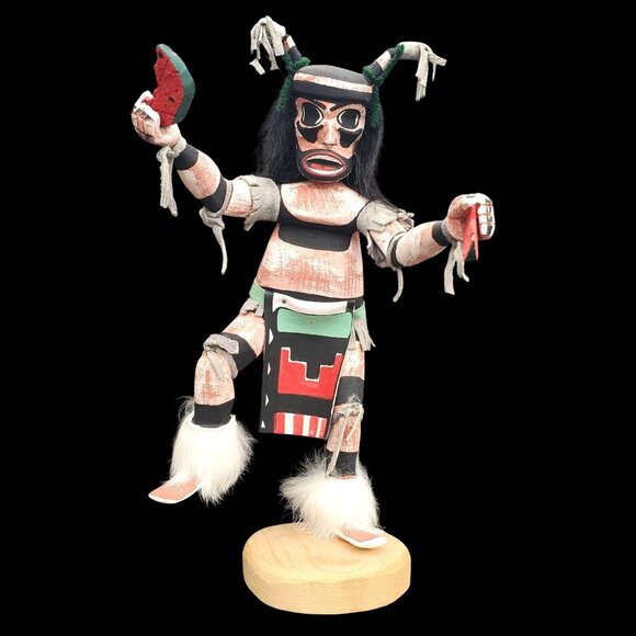 gary largo Other - Vintage Clown Kachina Gary Largo Katsina Koshsare Hano Glutton with Watermelon